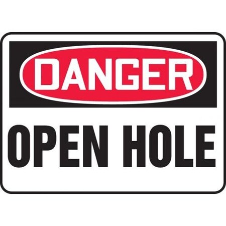OSHA DANGER Safety Sign OPEN HOLE MSTF102VA
